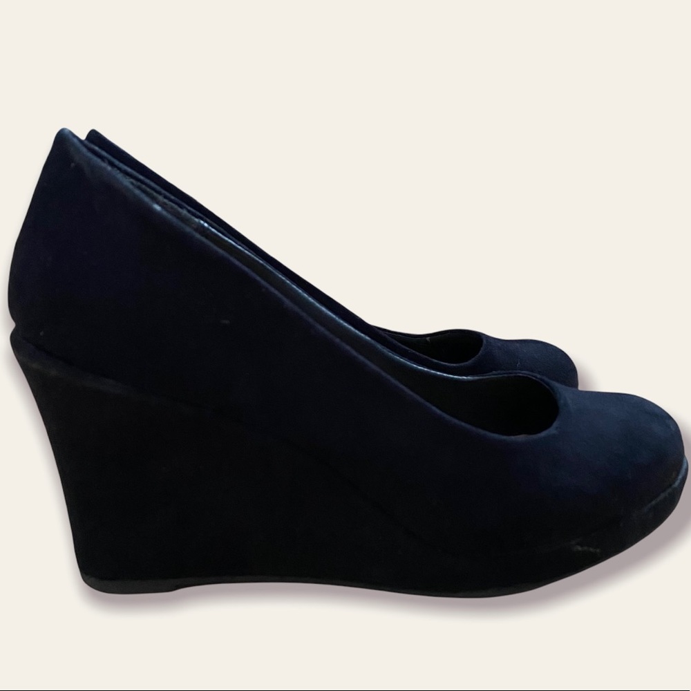 Black platform wedge heel, Size : US 8